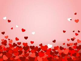 Valentine's day background with hearts. Banner for Valentine's Day. Birthday greeting card design vector