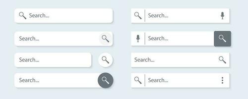 Search Bar for ui, design and web site. Search Address and navigation bar icon.  Vector collection of search form templates for websites