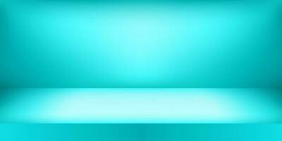 Empty blue color studio. Room background, product display with copy space for display of content design. Vector illustration