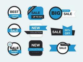 Vector labels isolated on white background. Sale promotion, website stickers, new offer badge collection. Flat badges discount and tags. Best choice tags. Vector illustration