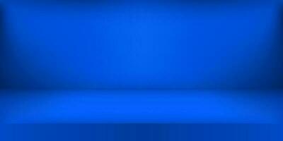 Empty blue color studio. Room background, product display with copy space for display of content design. Vector illustration
