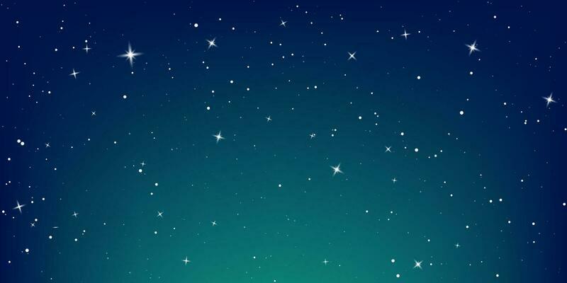 Dark night sky. Starry sky color background. Infinity space with shiny stars. Vector illustration