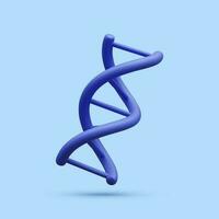 3d realistic medical spiral genetic dna isolated in blue background. Banner for molecular chemistry, physics science, biochemistry in cartoon style. Vector illustration