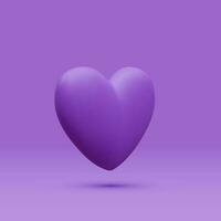 3d realistic heart isolated on light background. 3d render valentine heart. Vector illustration