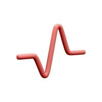 3d realistic red pulse line for medical apps and websites. Medical healthcare concept. Heart pulse, heartbeat line, cardiogram. Vector illustration