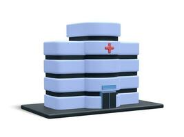 3d realistic hospital building isolated on white background. Healthcare design concept. Vector illustration