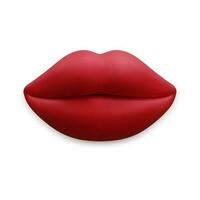 3d realista rojo hermosa De las mujeres labios aislado en blanco antecedentes. vector ilustración