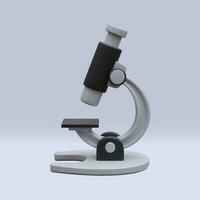 3d realistic microscope isolated on light background. Science, pharmaceutical and education concept. Microbiology magnifying tool. Vector illustration