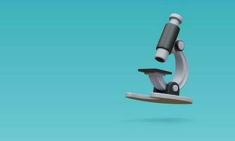 3d realistic microscope isolated on light background. Science, pharmaceutical and education concept. Microbiology magnifying tool. Vector illustration
