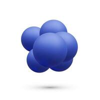 3d realistic abstract molecules isolated on white background. Group of atoms for chemistry concept in cartoon style. Vector illustration