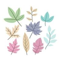 Autumn leaf isolated on white background simple cartoon flat style vector illustration