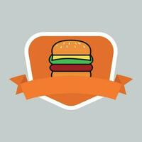 plantilla de vector de diseño de logotipo de hamburguesa, logotipo de comida rápida, insignia plana moderna ilustración de diseño minimalista.