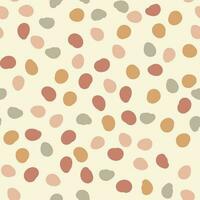 Contemporary polka dot shapes seamless pattern in vector. Trendy hand drawn textures. vector