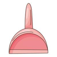 Isolated vector illustration of a plastic scoop or dustpan for cleaning and collecting dirt and debris. Floor sweeping equipment.