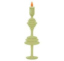 vector aislado Clásico victoriano plano decorativo candelero con perfumado vela.