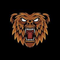 Ferocious and Angry Bear Illustration in Vector illustration