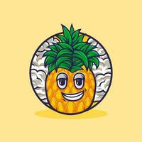 Summer Pineapple Character Vector Design