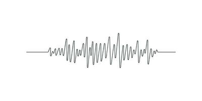 Audio track drawn in one continuous line. One line drawing, minimalism. Vector illustration.