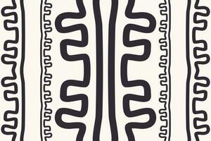 Abstract mural strokes pattern. Abstract geometric wavy line seamless pattern on white background. Abstract ethnic pattern use for textile, carpet, cushion, wallpaper, mural art, upholstery. vector