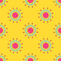 Simple geometric floral colorful pattern. Small geometric floral round shape seamless pattern. Colorful geometric pattern use for fabric, textile, home decoration elements, upholstery, wrapping vector