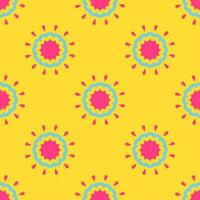 Simple geometric floral colorful pattern. Small geometric floral round shape seamless pattern. Colorful geometric pattern use for fabric, textile, home decoration elements, upholstery, wrapping vector