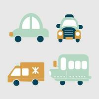 transport flat vector cars set