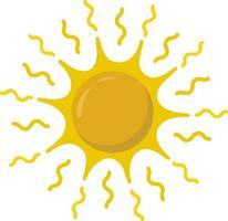 The sun.  Yellow icon on a white background. Vector illustration of the sun.