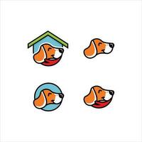 illustration of dog head and hands, animal care vector
