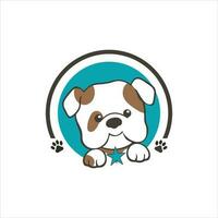 cute dog head mascot illustration vector