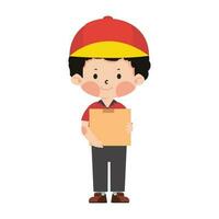 Cute Cartoon Delivery Man vector