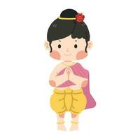 Cute Kids in Thai traditional dress vector