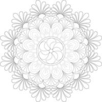 Unique complex mandala coloring book page design vector