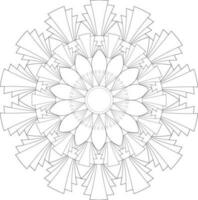 Unique complex mandala coloring book page design vector