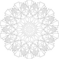 Unique complex mandala coloring book page design vector