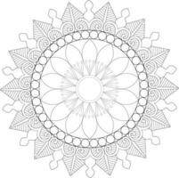 Unique complex mandala coloring book page design vector
