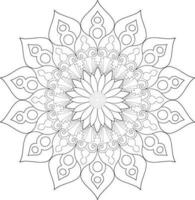 Unique complex mandala coloring book page design vector
