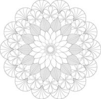 Unique complex mandala coloring book page design vector