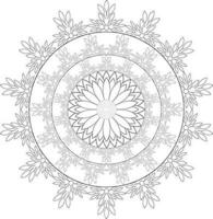 Unique complex mandala coloring book page design vector