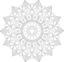 Unique complex mandala coloring book page design vector