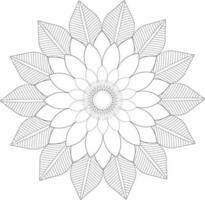 Unique complex mandala coloring book page design vector