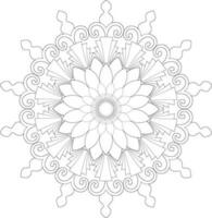 Unique complex mandala coloring book page design vector