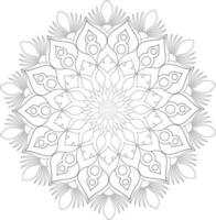 Unique complex mandala coloring book page design vector