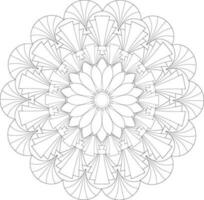 Unique complex mandala coloring book page design vector