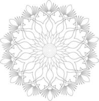 Unique complex mandala coloring book page design vector
