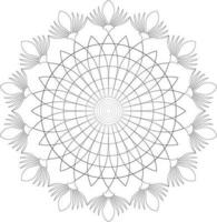 Unique complex mandala coloring book page design vector