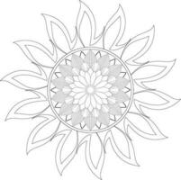 Unique complex mandala coloring book page design vector