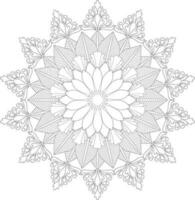 Unique complex mandala coloring book page design vector