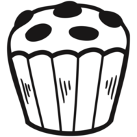 isolieren schwarz und Weiß Schokolade Muffin Kuchen png