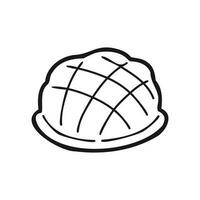 isolate black and white bakery melon bread vector