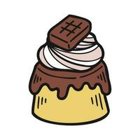 isolate bakery chocolate pudding vector